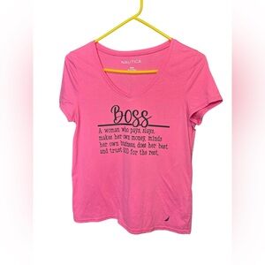 Nautica Pink Boss V-Neck Tee